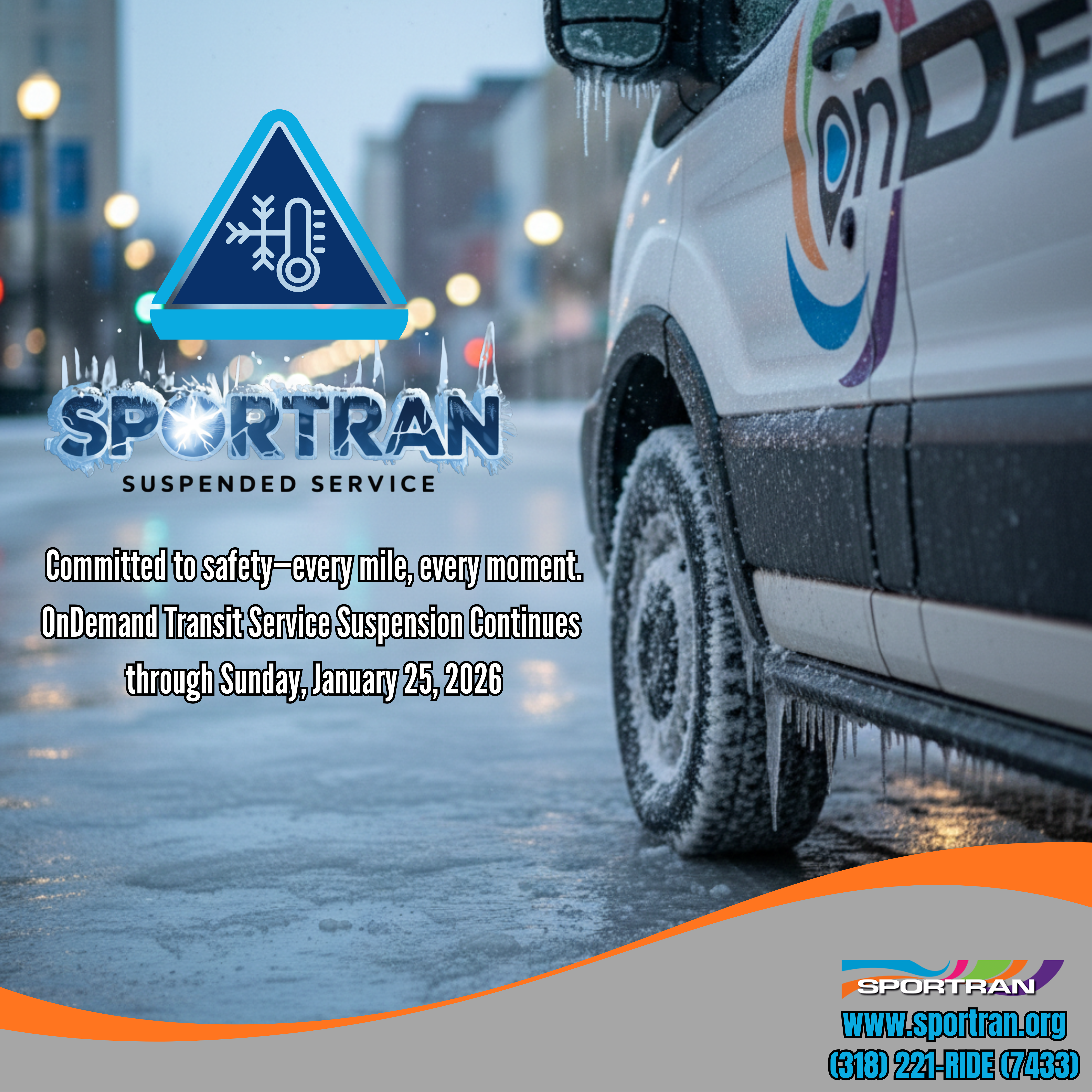 sportran ondemand service suspension continues